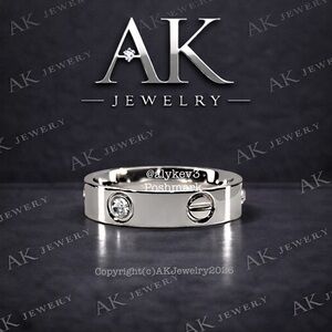 💎LUXURY 5mm MEDIUM Width Silver RING, Diamond & Screw Design, Both Styles in One